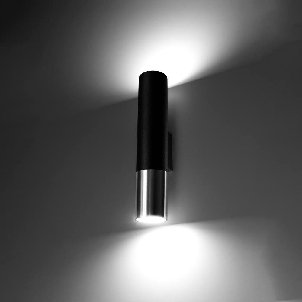 Schwarz Wandlampe, Loys famlights Angabe, enthalten: in Wandleuchte, Wandlicht Chrom Leuchtmittel warmweiss, Wandleuchte, Wandleuchte 2-flammig, und Nein, GU10 keine