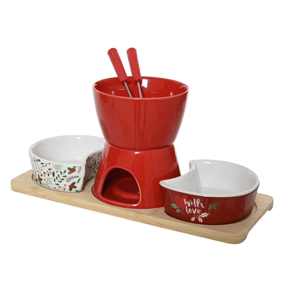 Kaemingk Hängedekoration Mini Fondue Set - Weihnachten - ca. 12 x 28,5 x 13 cm (7 St)