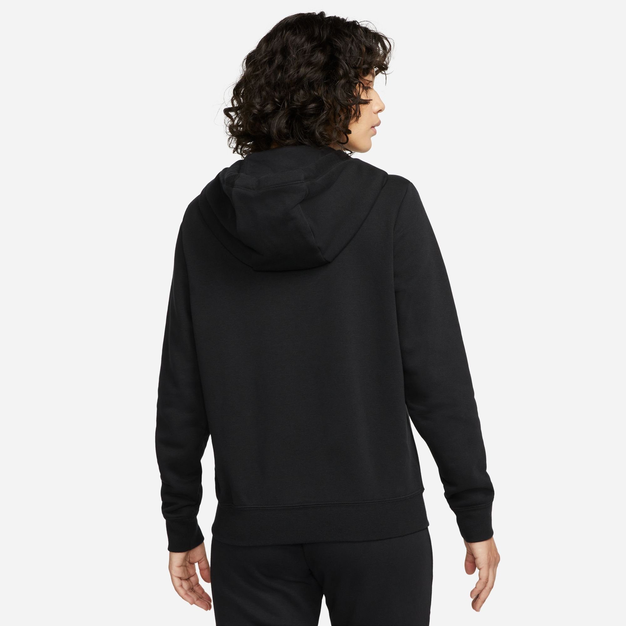 Nike Sportswear Fleece Full-Zip Hoodie BLACK/WHITE Women's Kapuzensweatjacke Club