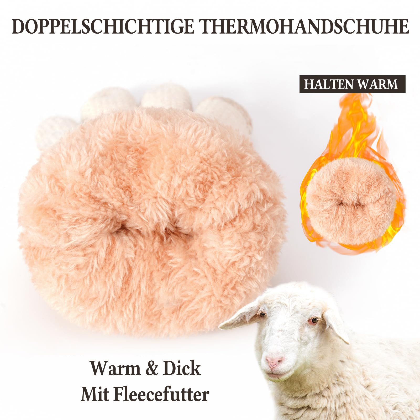 Coonoor Strickhandschuhe Wärmende Strickhandschuhe mit Fleece, Touchscreen- günstig online kaufen