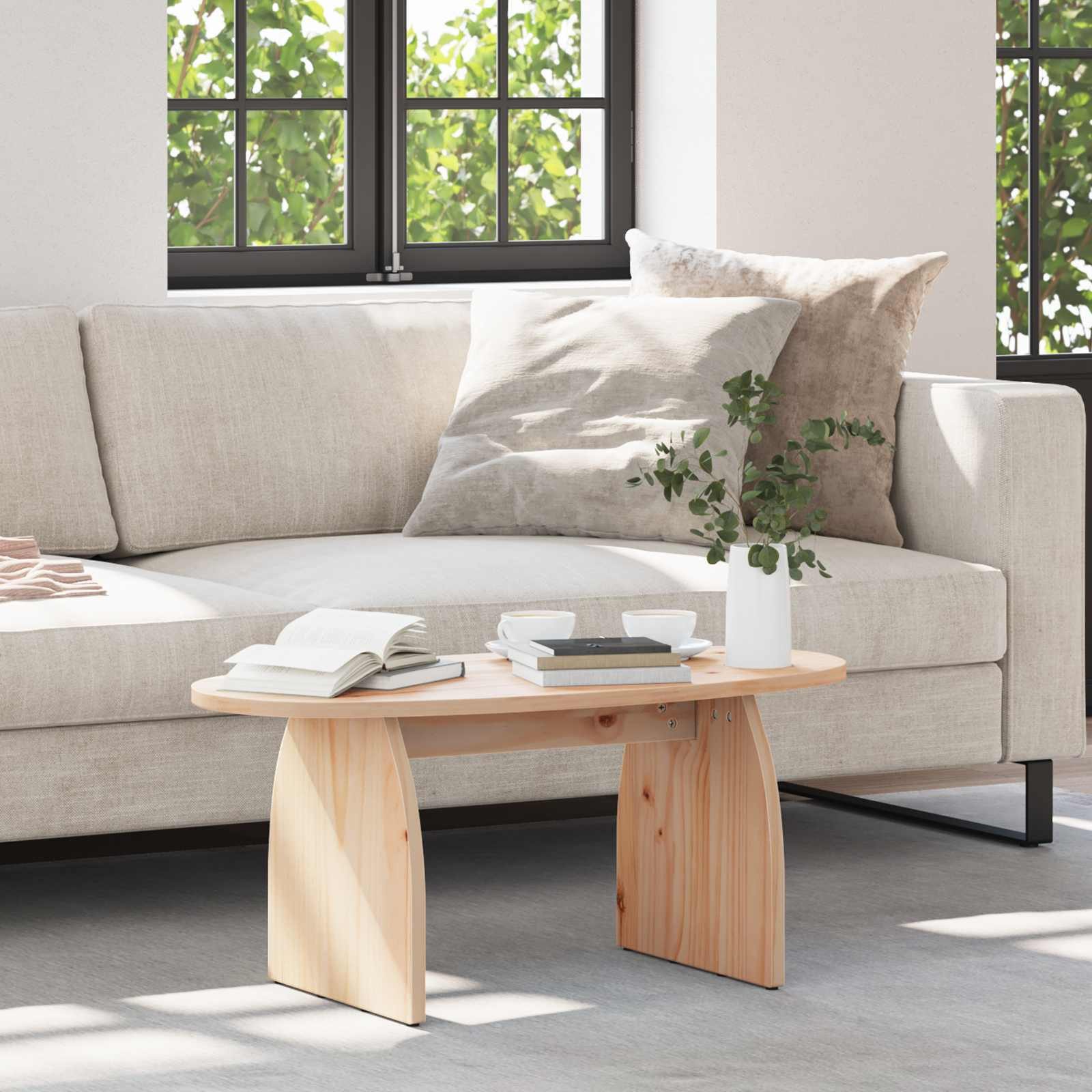 vidaXL Couchtisch Couchtisch Braun 80 x 40 x 35 cm Massives Kiefernholz (1-St)