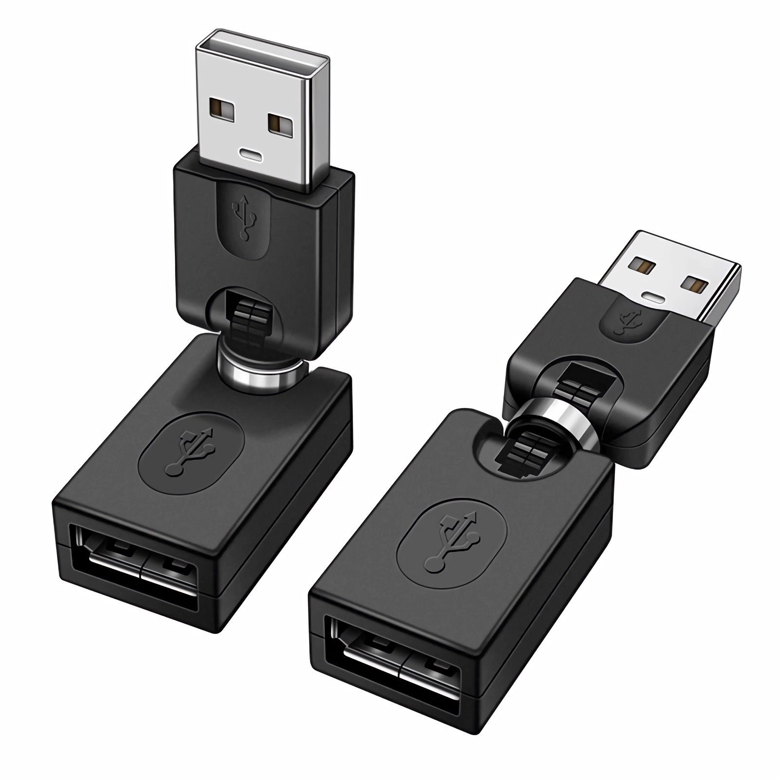 Bolwins G37 USB A Buchse auf Stecker Kabel Adapter Verlängerung PC Laptop 360° Computer-Adapter USB-A Stecker zu USB-A Buchse, 0 cm, 360° drehbar, Platzsparendes Winkel-Design, Plug & Play