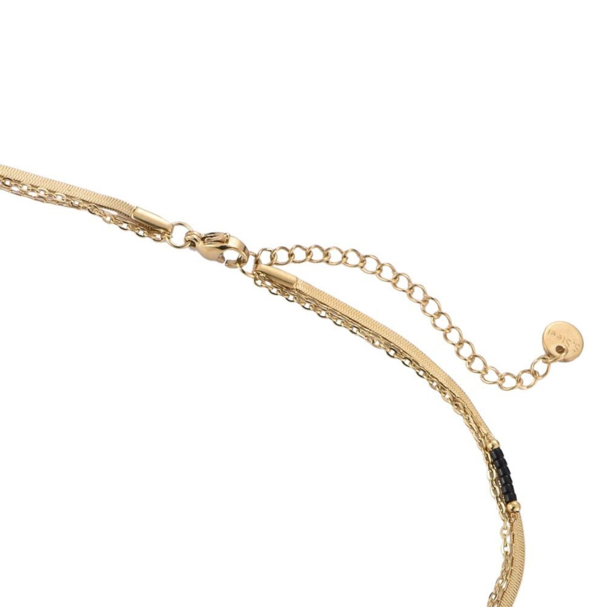Unal Store Edelstahlkette Damen-Kette (Damen, Edelstahl Multilayered Geschenk), Halskette 1-tlg