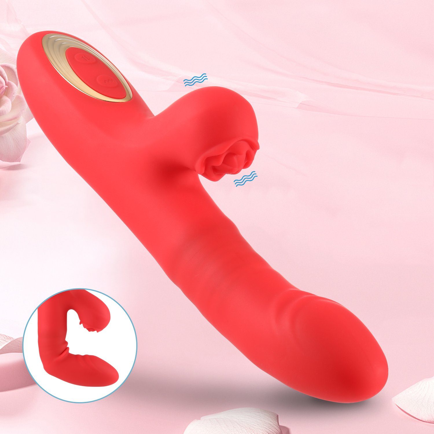 LOVONLIVE Rabbit-Vibrator Realistischer G-Punkt Klitoris Dildo Anal Vibrator für Frauen, Paare, Rabbit Vibratoren für sie mit 10 Stoßfunktion und 10 Vibrationsmodi