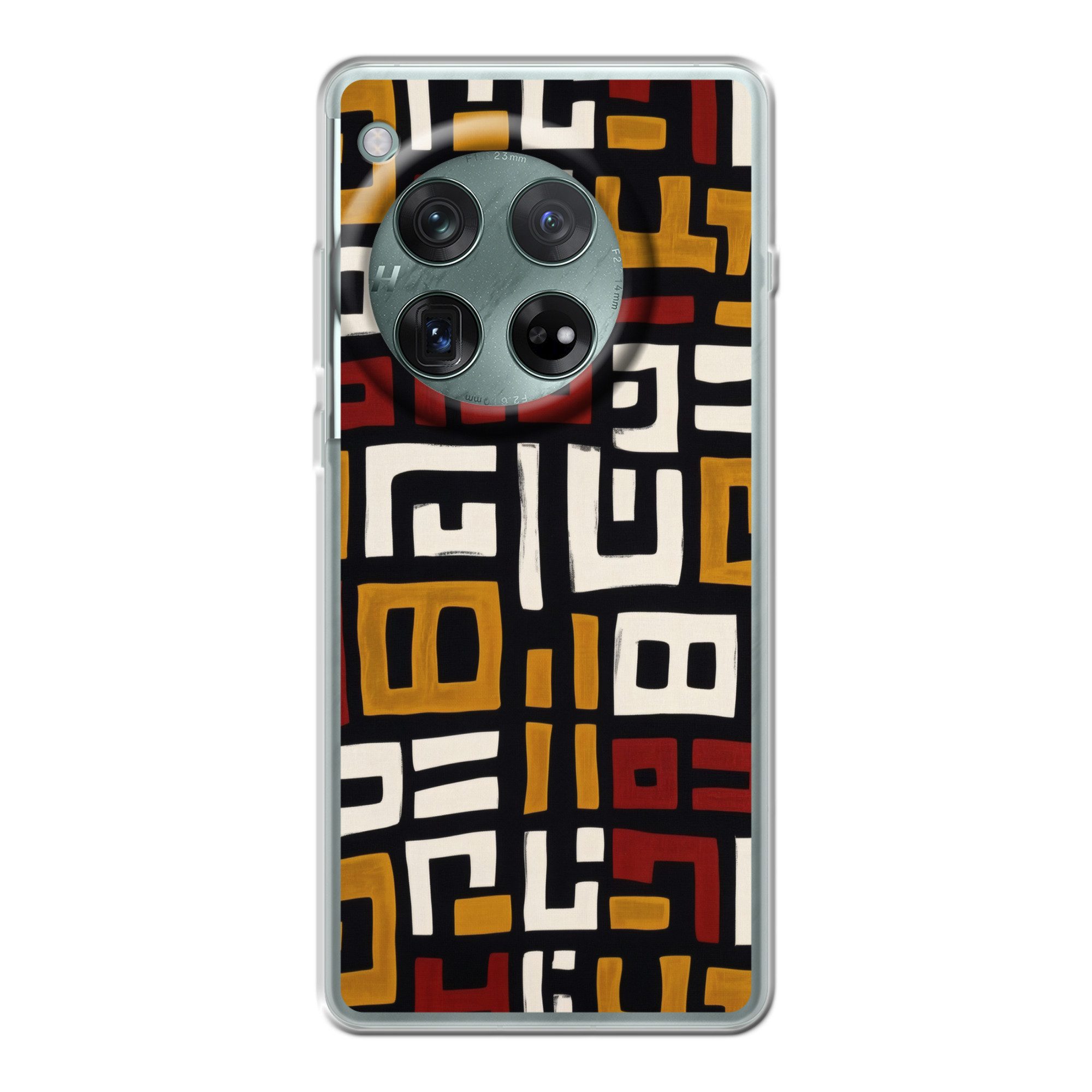MuchoWow Handyhülle für OnePlus 12r Abstrakt - Muster - Rot, Handy Case, Silikon, Bumper Case Dünn