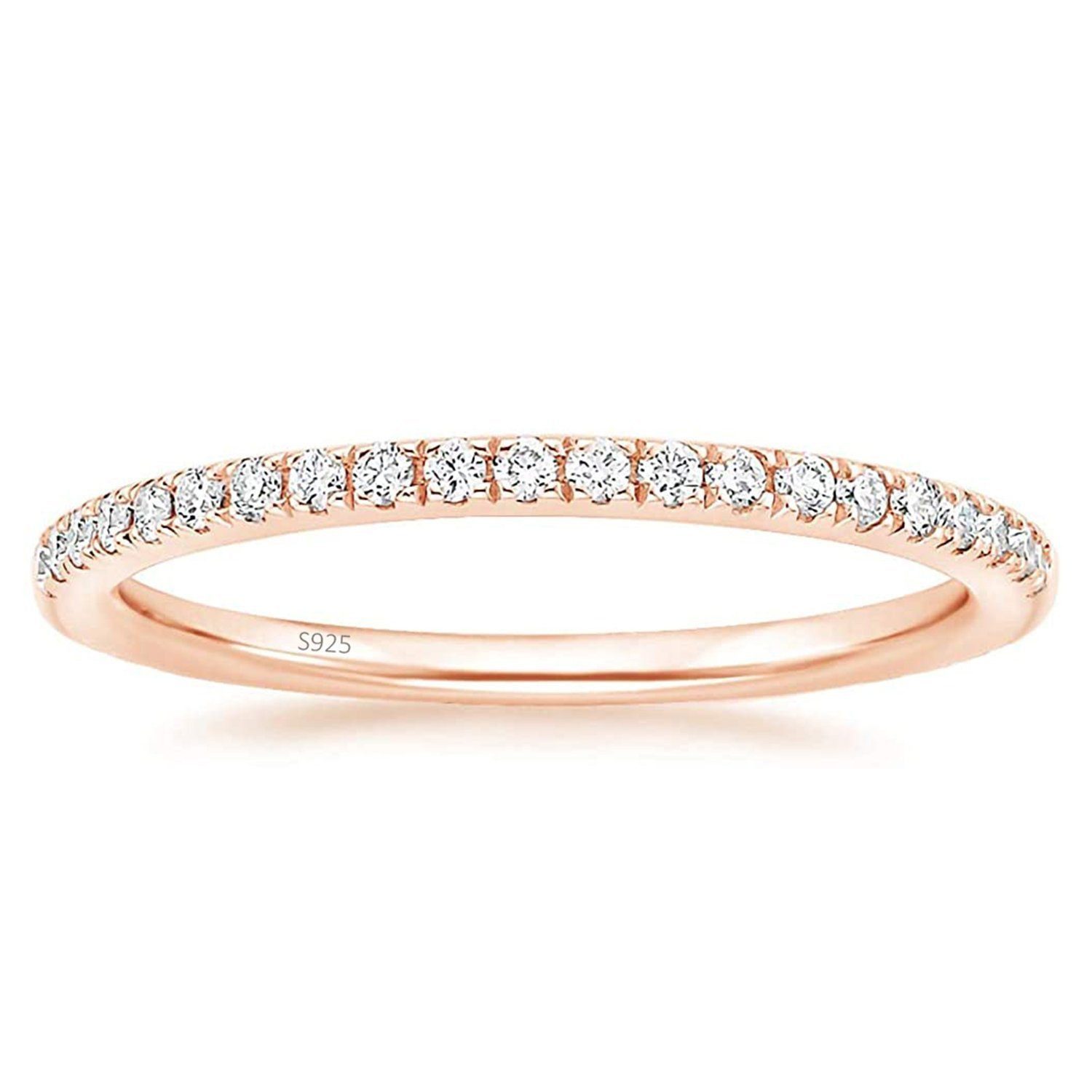 Lisandra Scott Silberring Eternity Ring 925 Sterlingsilber mit Zirkonia Steinen Schmal Damenring, Stilvoll & zeitlos – Ein Schmuckstück für die Ewigkeit