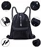 TAN.TOMI Sporttasche »Turnbeutel schwarz mit Kordelzug Sportbeutel Sportrucksack« (Hochwertiges Nylon, wasserdicht), mit Reißverschlusstaschen Innen und Reißverschluss-Vordertasche, Bild 3