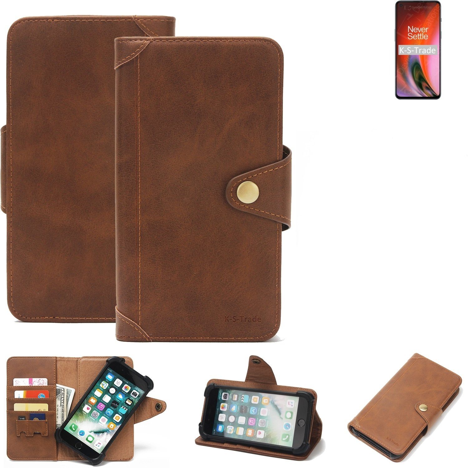 K-S-Trade Handyhülle für OnePlus Nord 2 5G, Handyhülle Schutz Hülle Walletcase Bookstyle Tasche Case