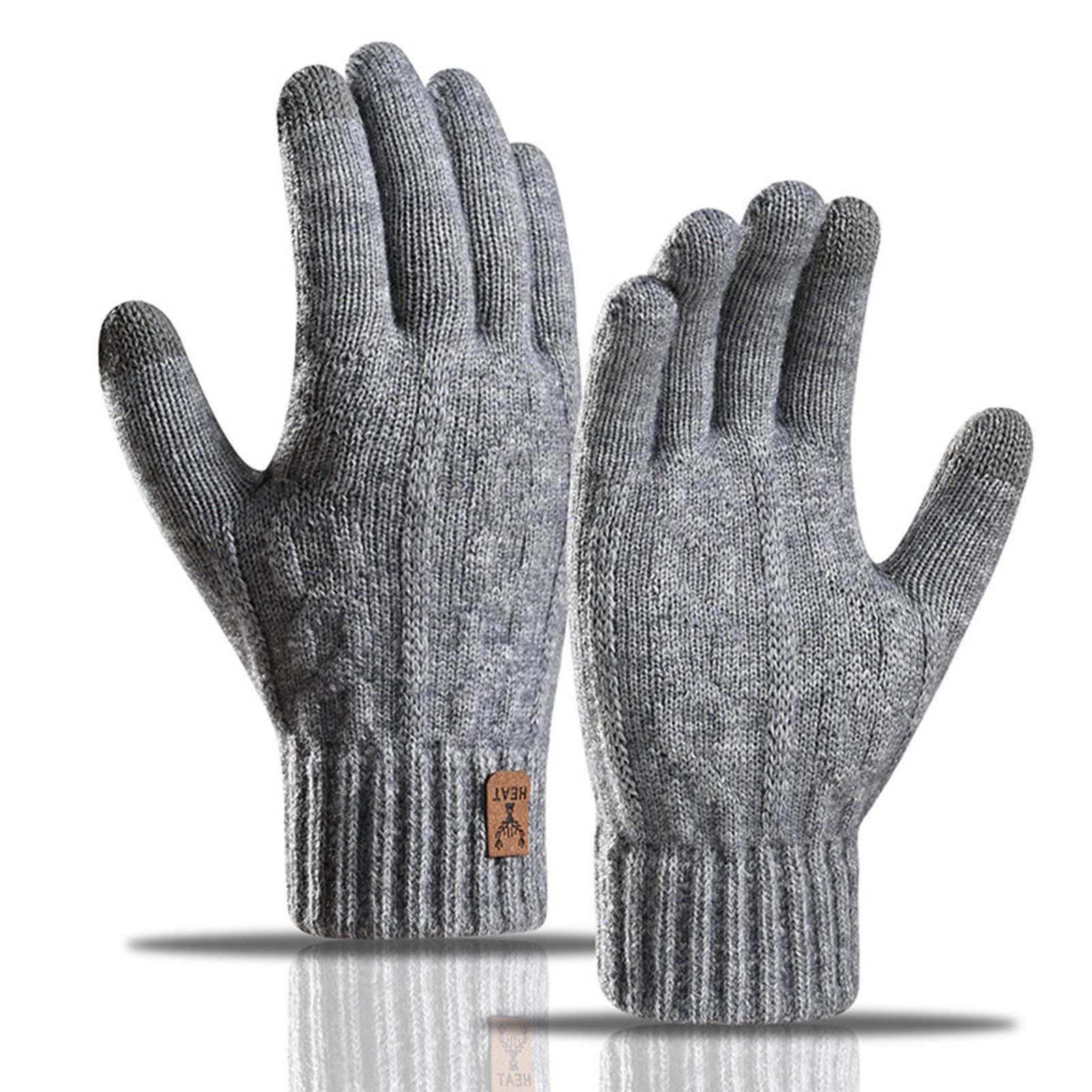 Jumpeak Strickhandschuhe Handschuhe,handschuhe winter,handschuhe herren,Arbeitshandschuhe (Spar-Set, Thermofleece-Futter) fahrradhandschuhe herren,arbeitshandschuhe herren,4 Farben,Kälteschutz