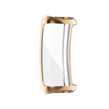 Wigento Smartwatch-Hülle Full Coverage Electroplating TPU Watch Case Rose Gold Fitbit Inspire 3