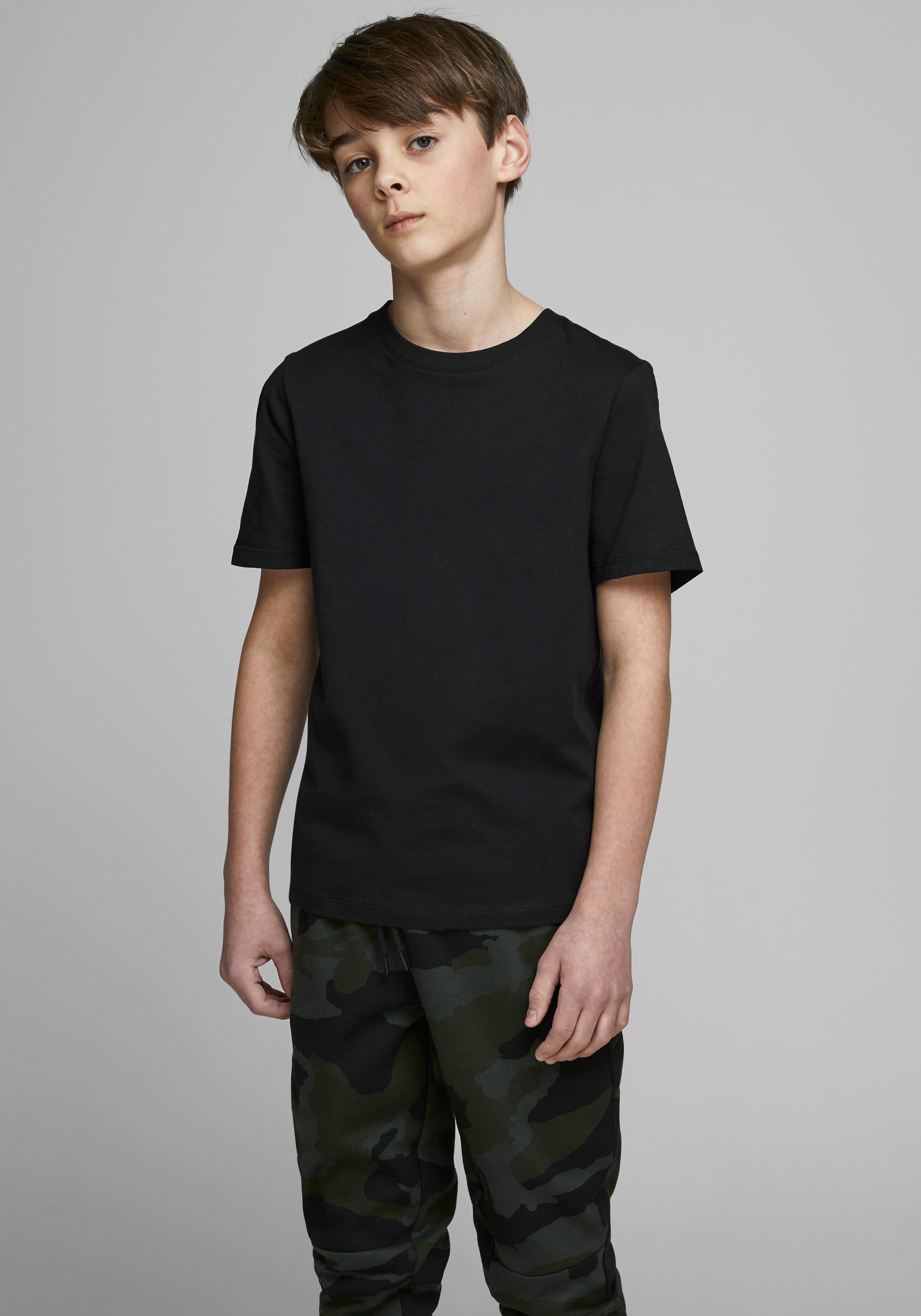 SS T-Shirt Jack TEE JJEORGANIC black Jones & Junior BASIC