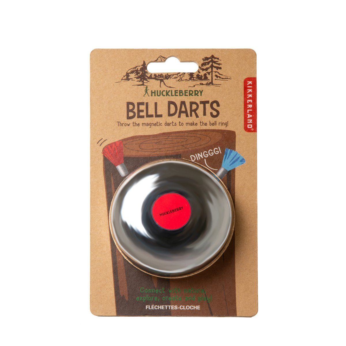 Kikkerland Dartscheibe Kinder Dartspiel mit Glocke und magnetischen Pfeilen Bell Darts