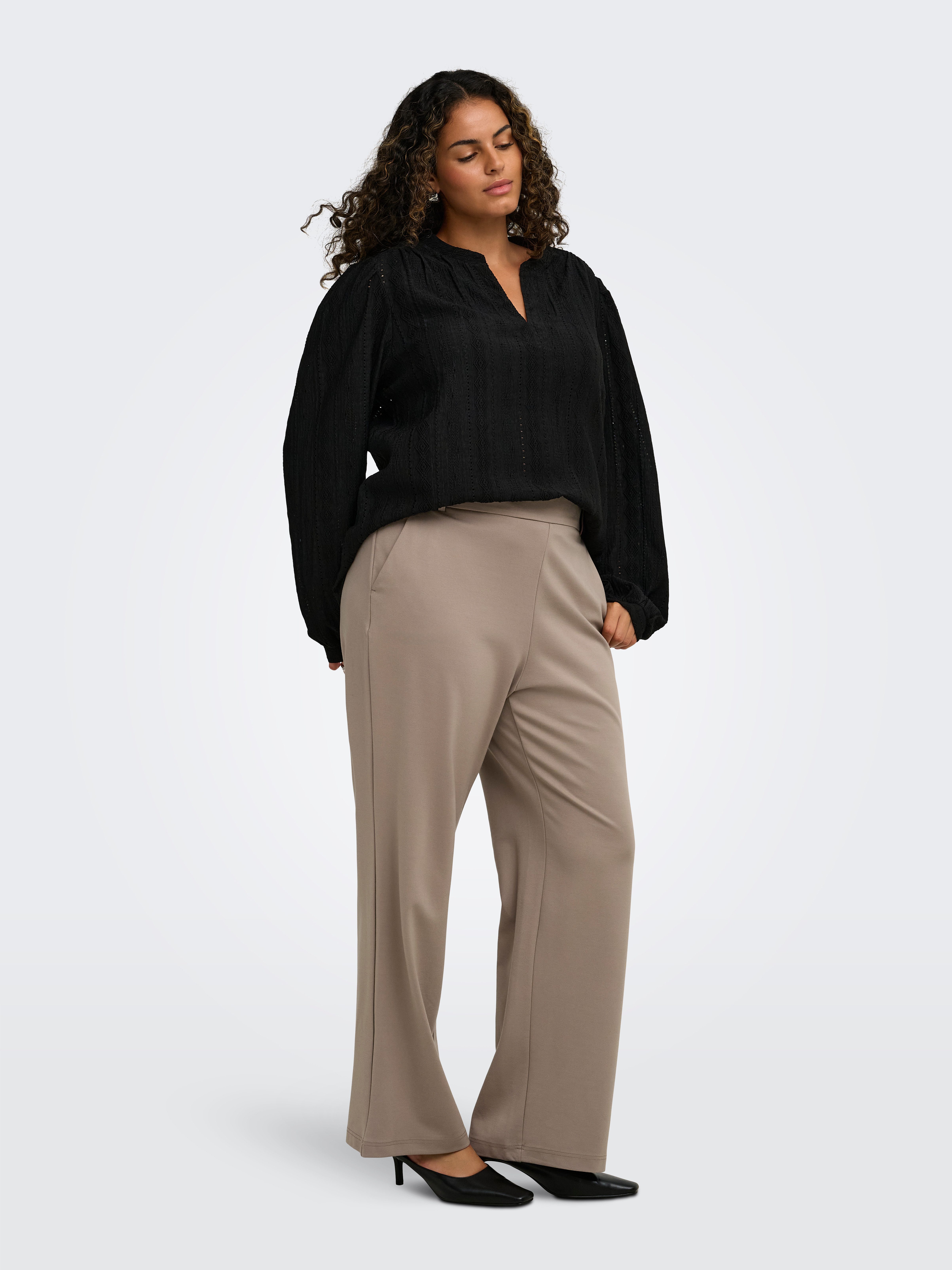 ONLY CARMAKOMA Anzughose CARGOLDTRASH LIFE MW STRAIGHT PANT NOOS Viskosemischung, Regular Waist