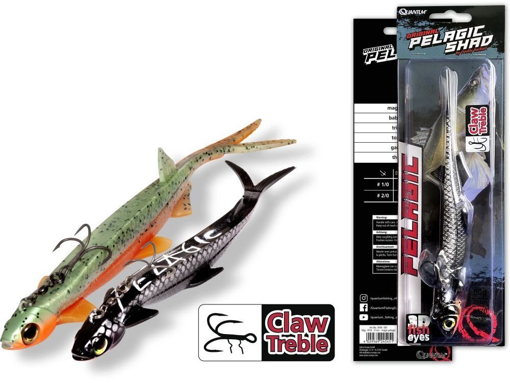 Quantum Kunstköder / Quantum baby Pelagic 25cm Set zander Shad Gummifisch 70g