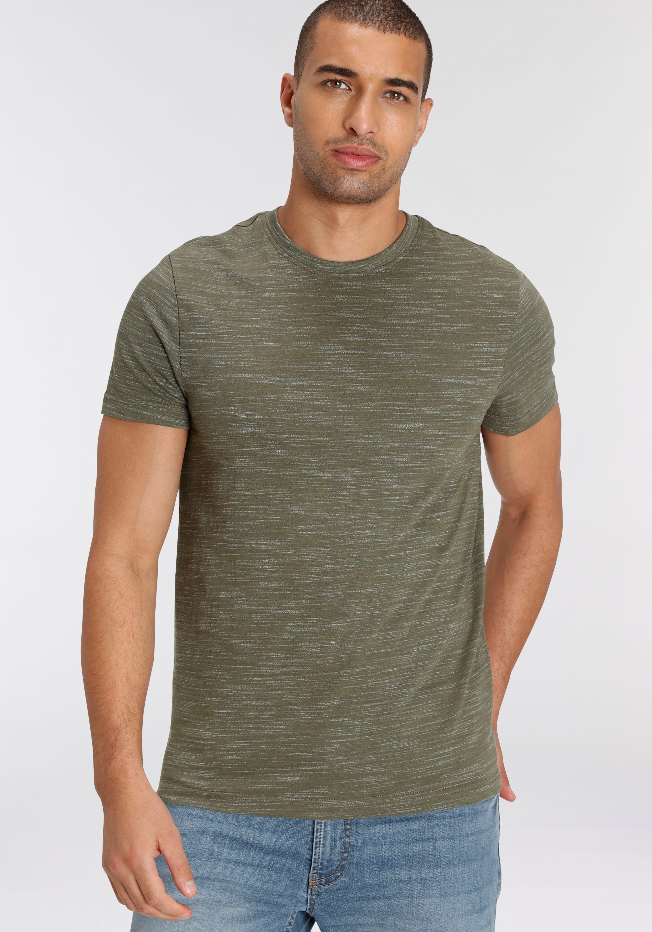 AJC T-Shirt Kurzarm, Regular Fit, meliert, Rundhalsausschnitt