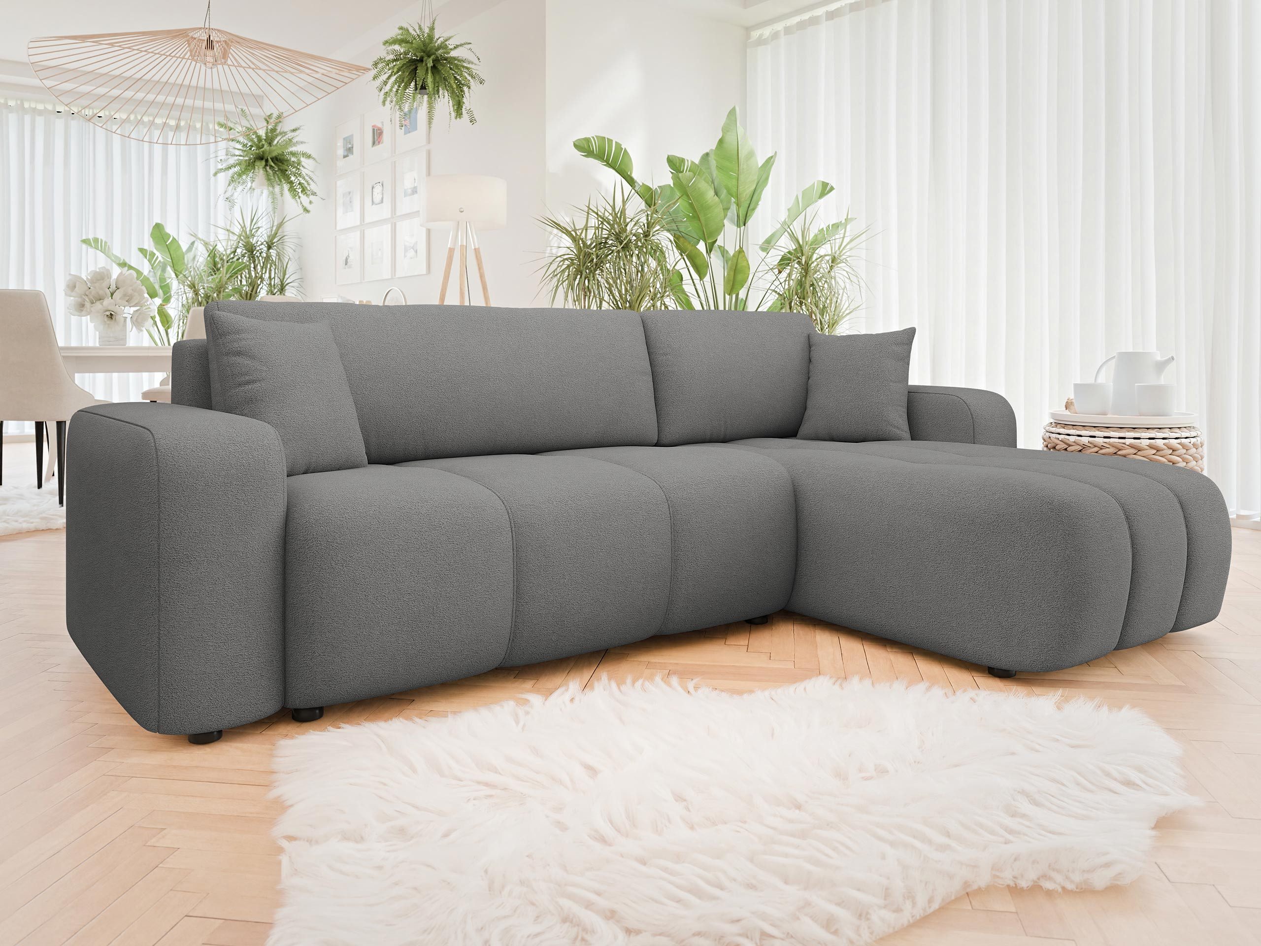 MIRJAN24 Ecksofa Fetrinu, mit Bettkasten und Schlaffunktion, L-Form, Seite Universal