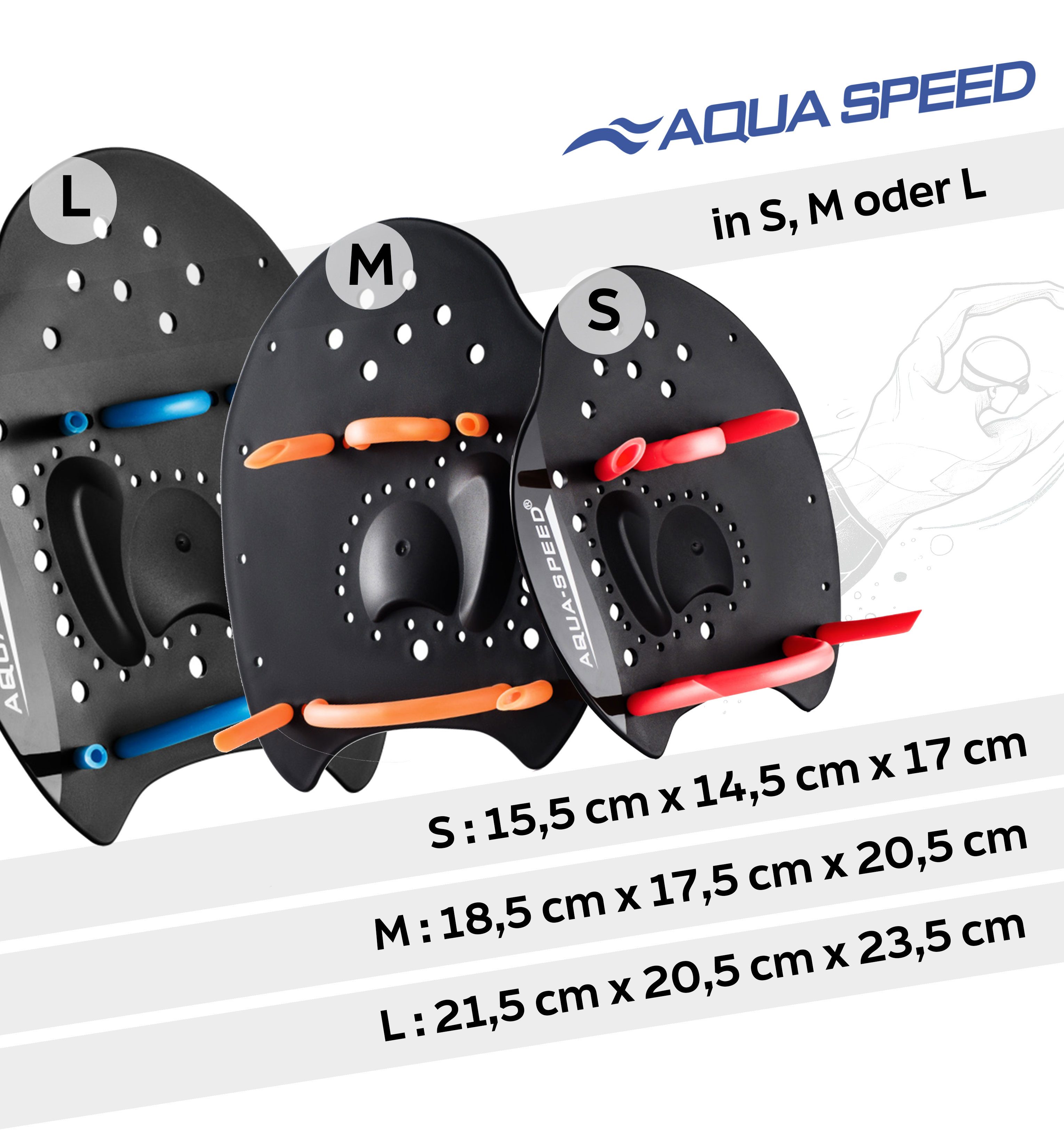 Aqua Speed Schwimmhilfe SKILL PADDLE Trainingspaddel – Schwimmtechnik fördern – Gr. S (Techniktraining im Becken – Fokus auf Armzug & Kontrolle)
