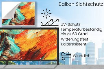 MuchoWow Balkonsichtschutz Gemälde - Abstrakt - Öl (1-St) Balkonbanner, Sichtschutz für den Balkon, Robustes und wetterfest