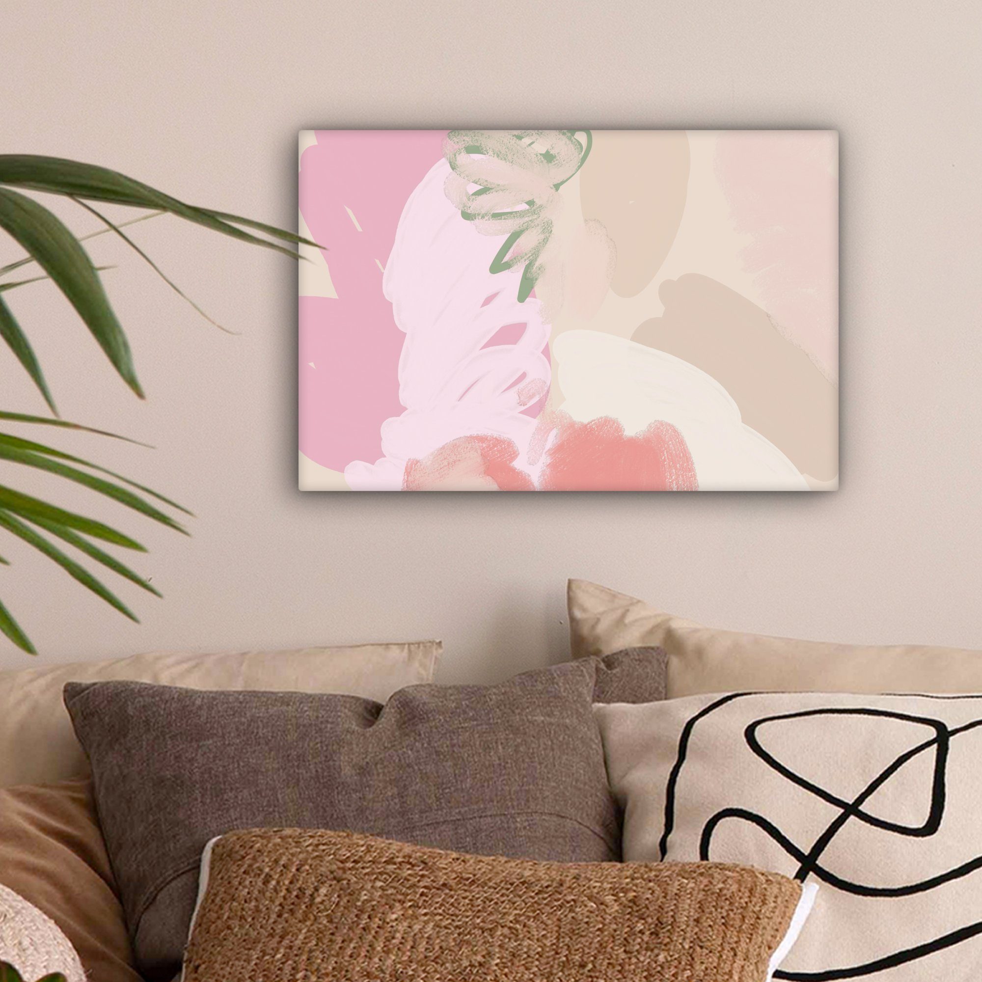 OneMillionCanvasses® Leinwandbild Rosa - Kunst - Abstrakt - Modern, Fotodru günstig online kaufen