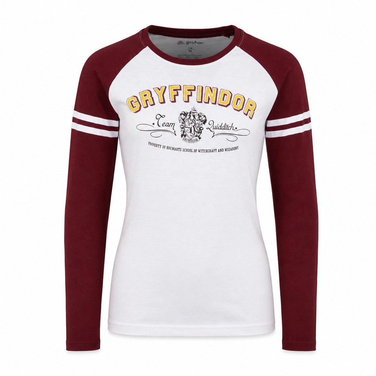Harry Potter Langarmshirt Harry Potter Gryffindor Team Quidditch Kinder Langarm Shirt Baumwolle Gr. 134 bis 164