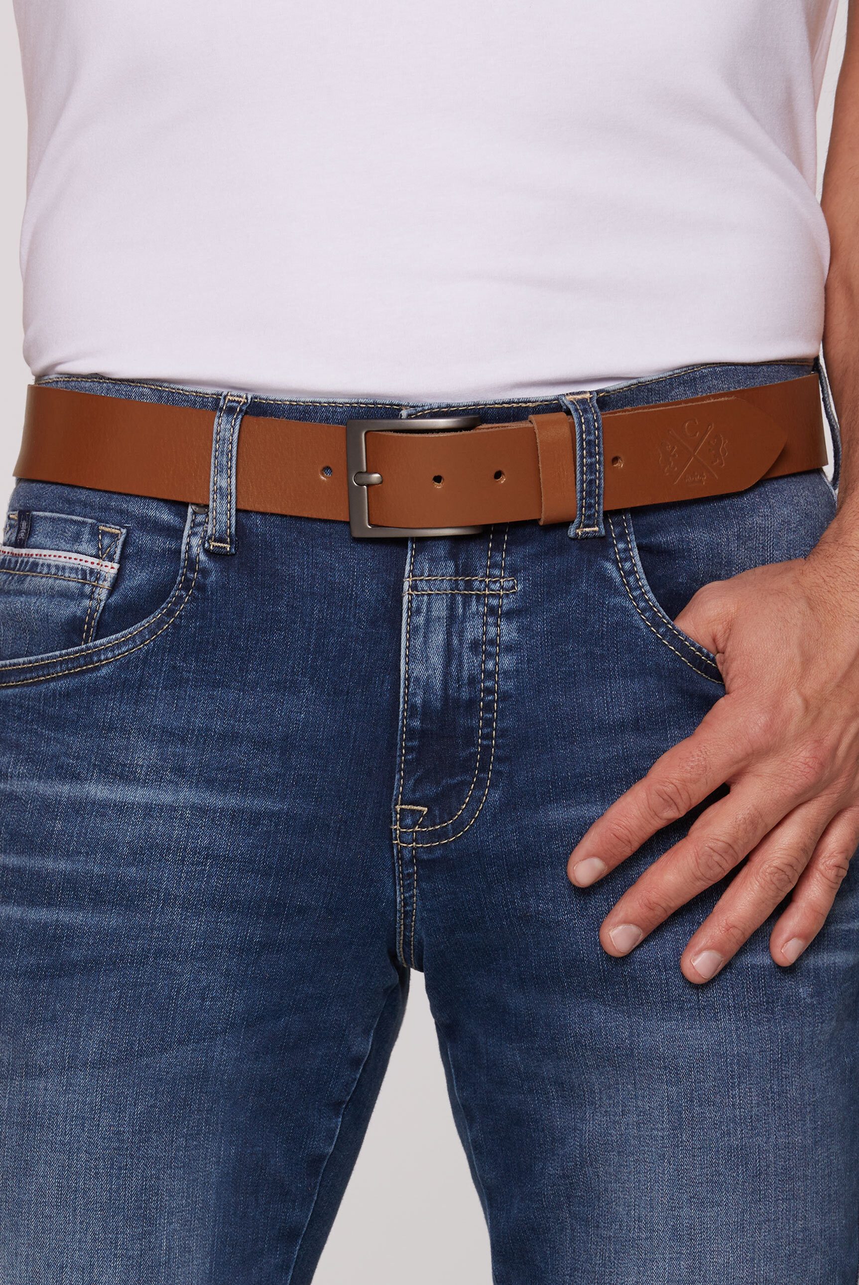 CAMP DAVID Ledergürtel mit verstellbarer Weite