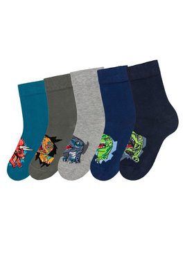 H.I.S Socken (Packung, 5-Paar) mit Dinosauriermotiven