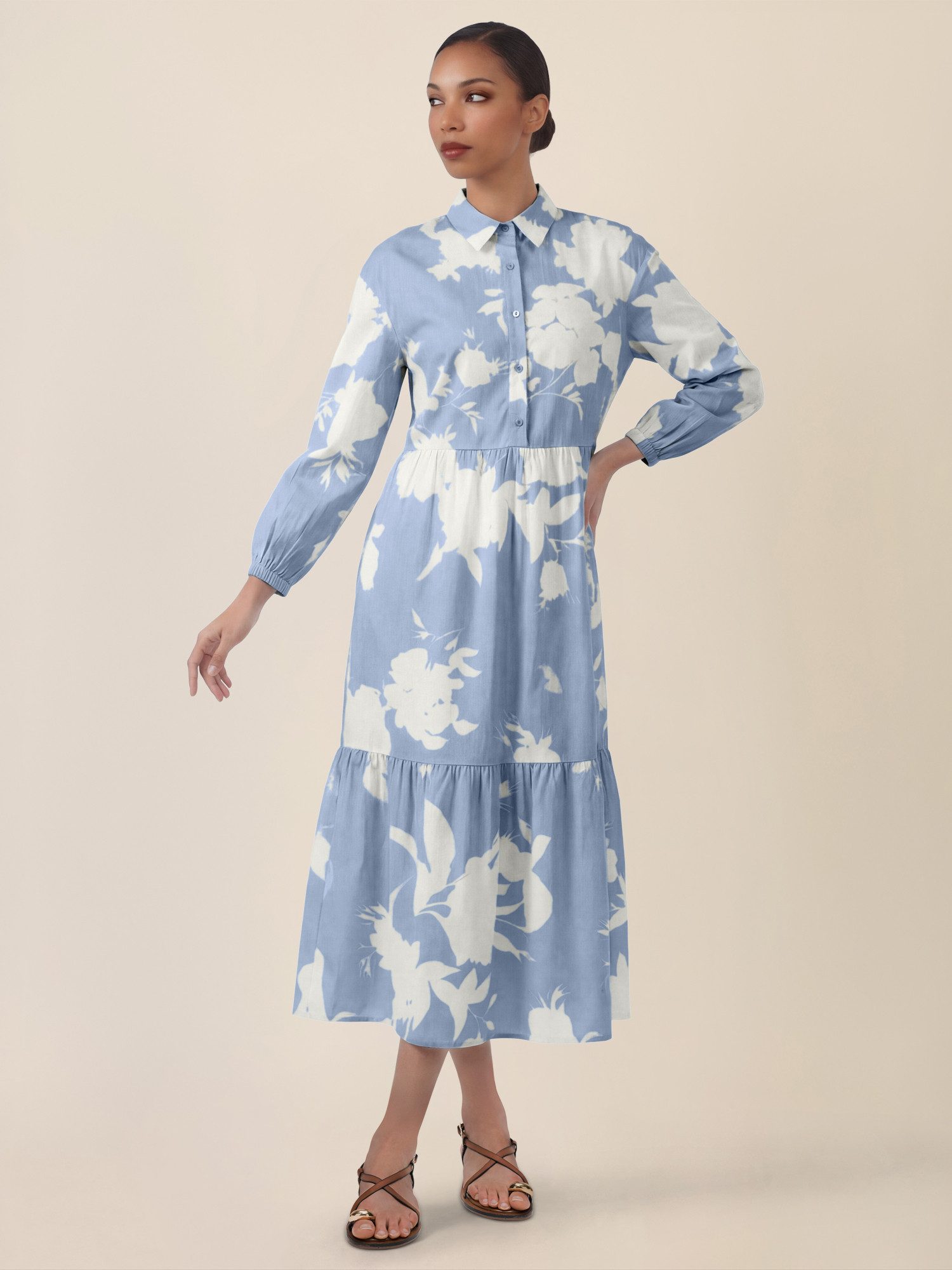 Apart Midikleid mit floralem Allover-Print