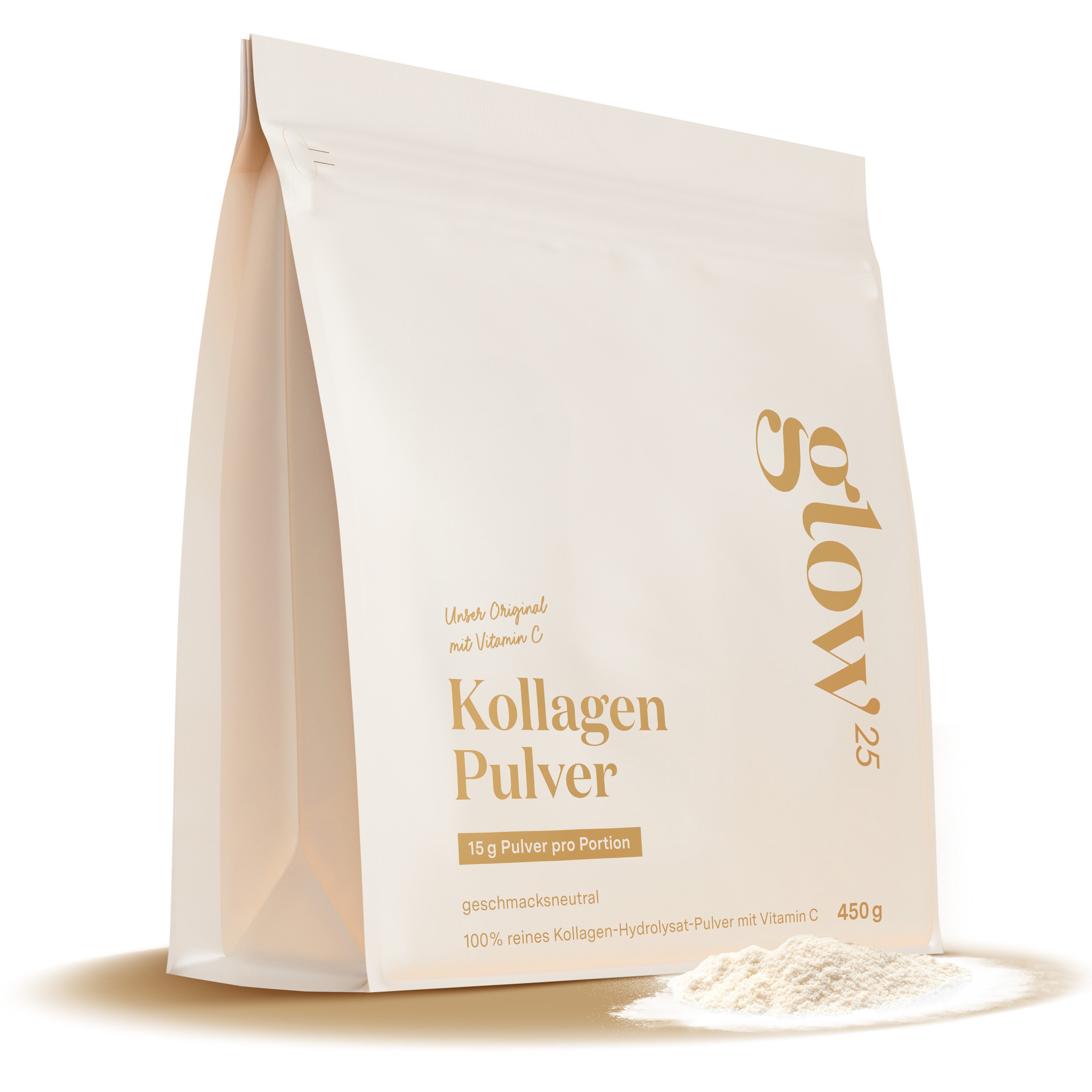 Glow25 Glow25® Коллажи Original– Kollagen Hydrolysat mit Vitamin C Pulver, 450 g