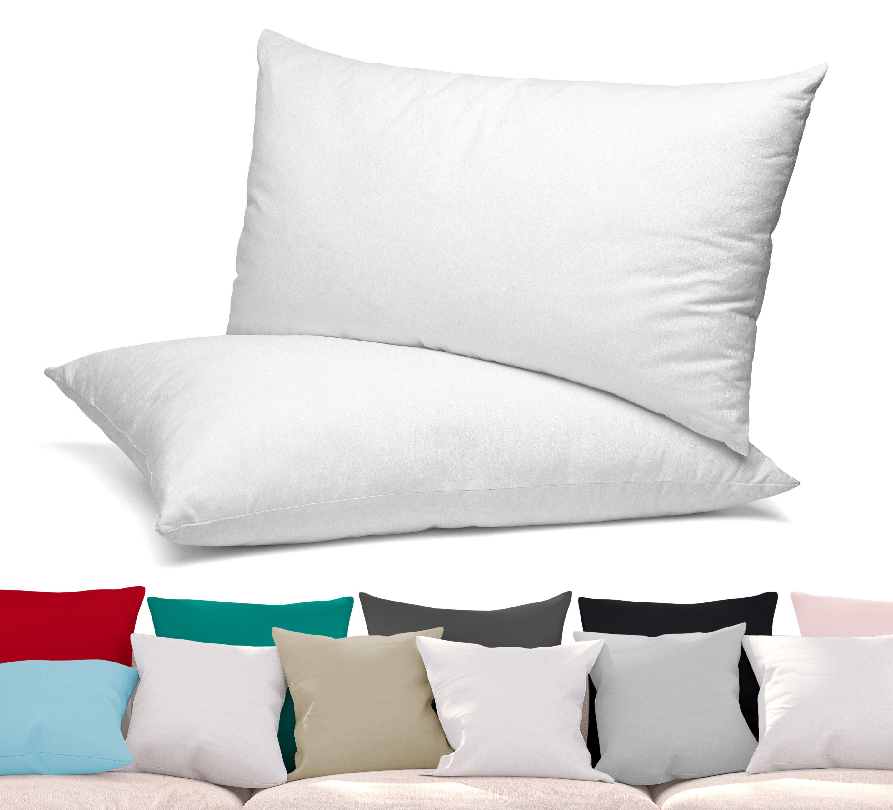 Beautex Kissenhüllen 2er Set Premium Kissenbezug aus Baumwolle, viele Farben, (2 Stück), verdeckter Reißverschluss, Jersey 160g/m², langlebig