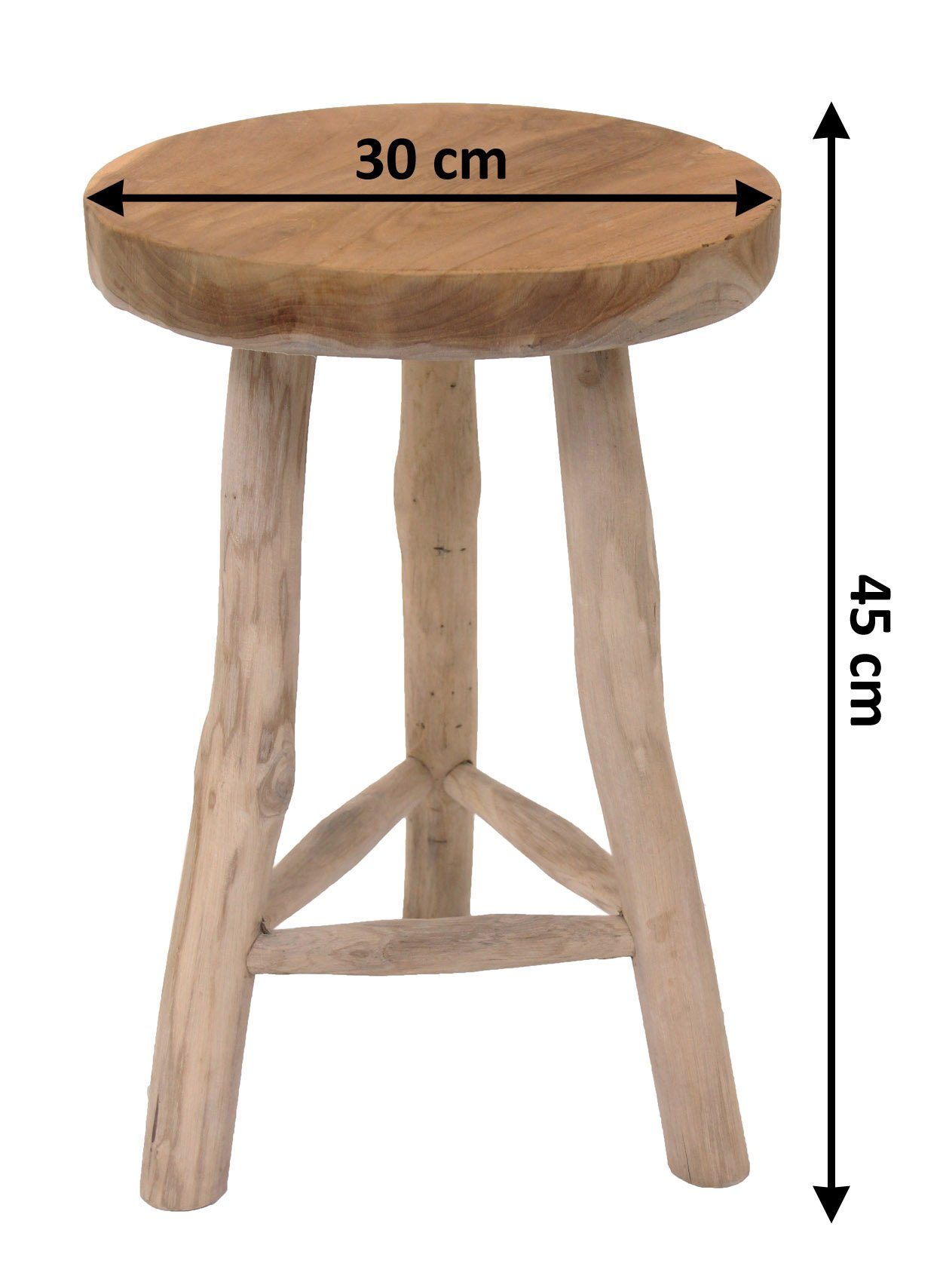 Spetebo Blumenhocker Teak Blumenhocker mit 3 günstig online kaufen