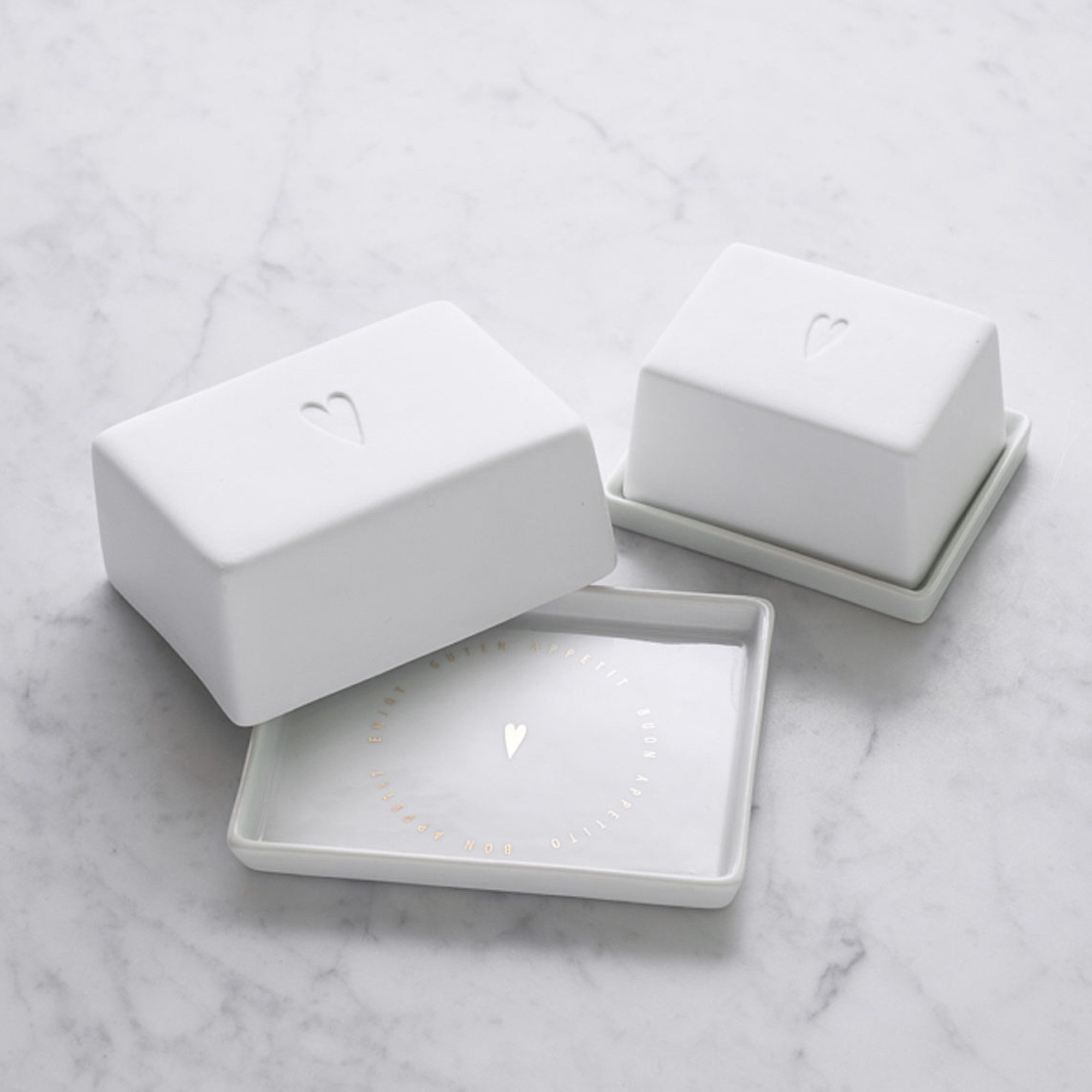 Räder Butterdose räder Butterdose Herz Weiß klein, Porzellan