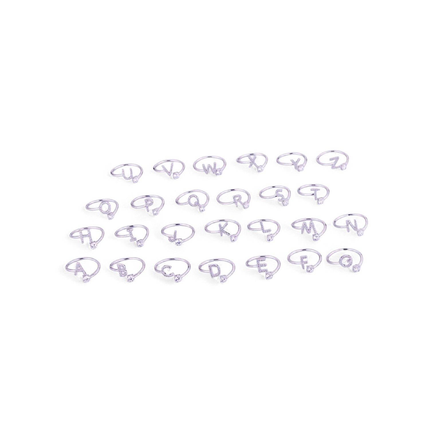 Eyecatcher Silberring Ring mit Buchstaben Zirkonia günstig online kaufen