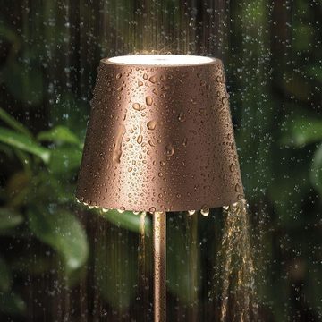 SIGOR LED Tischleuchte LED Akku-Tischleuchte Nuindie Mini aus Aluminiumdruckguss in Bronze, keine Angabe, Leuchtmittel enthalten: Ja, fest verbaut, LED, warmweiss, Tischleuchte, Nachttischlampe, Tischlampe