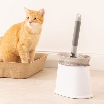 Navaris Katzentoilette Katzenstreuschaufel mit Behälter - für die Katzentoilette