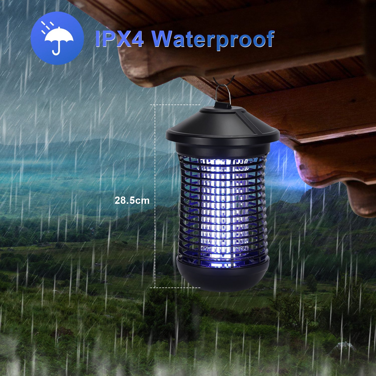 Clanmacy Ultraschall-Tierabwehr 18W Insektenvernichter Mückenlampe UV-Lampe Insektenfalle Fluginsekten