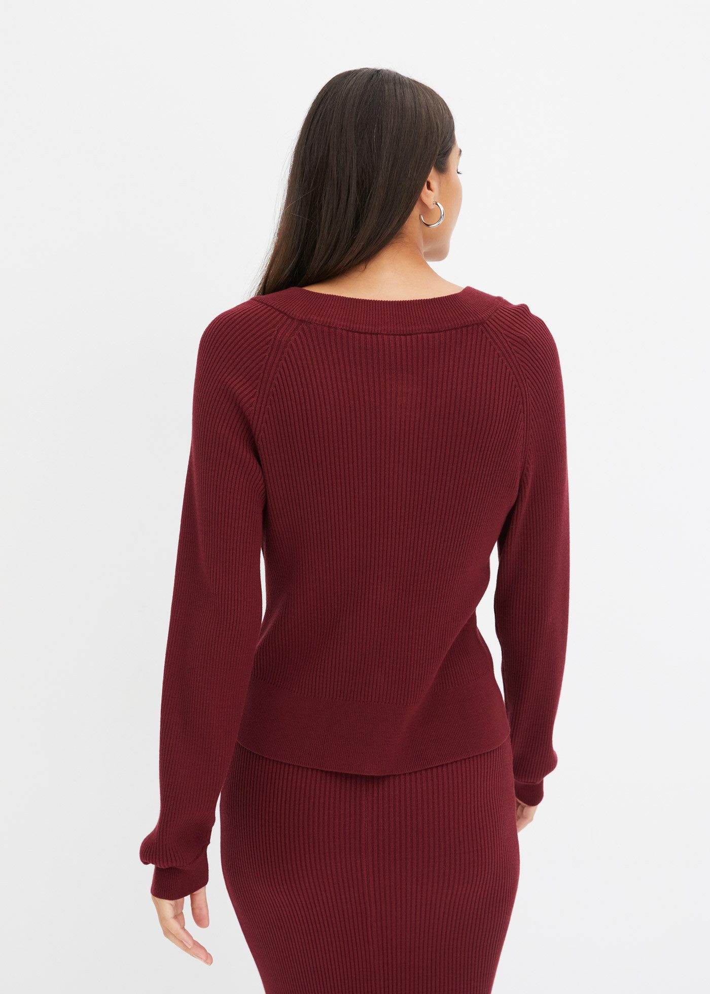 bonprix Strickjacke Ripp-Strickjacke in Viskose-Mix günstig online kaufen