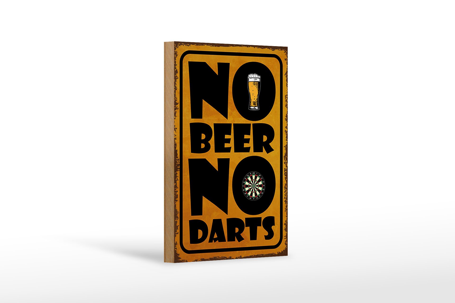 Holzbild Spruch 12x18 cm No Beer No Darts