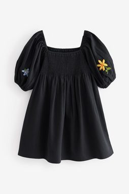 Next Blusenkleid Kurzärmeliges Kleid mit Stickereien (1-tlg)