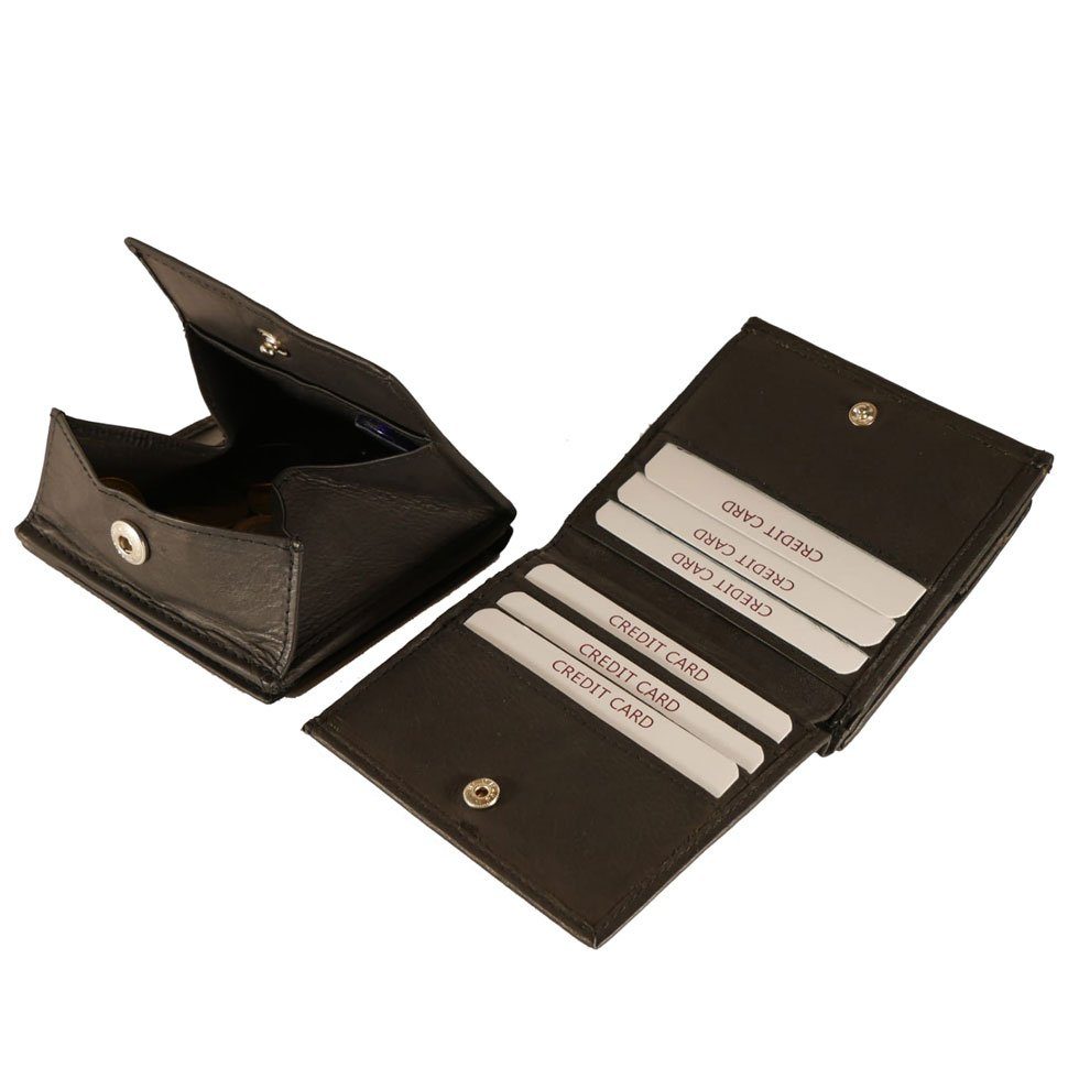 WIENER mit JOCKEY 6 Kartenfächer CLUB SCHACHTEL, 2 Scheinfächer Schüttelfach, schwarz RFID-Schutz, Geldbörse