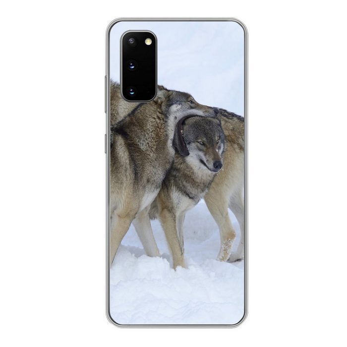 MuchoWow Handyhülle Wolf - Europa - Schnee Phone Case Handyhülle Samsung Galaxy S20 Silikon Schutzhülle