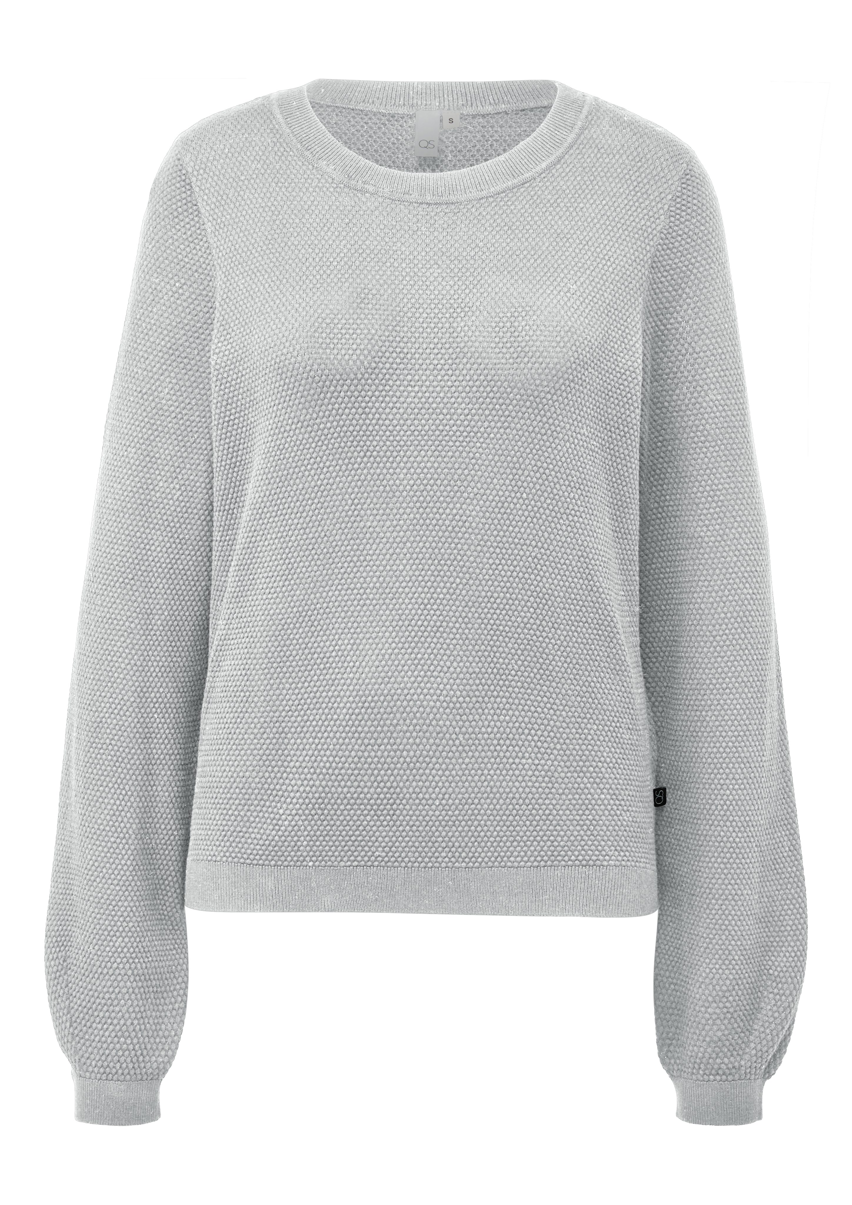 QS Rundhalspullover in Strick-Optik günstig online kaufen