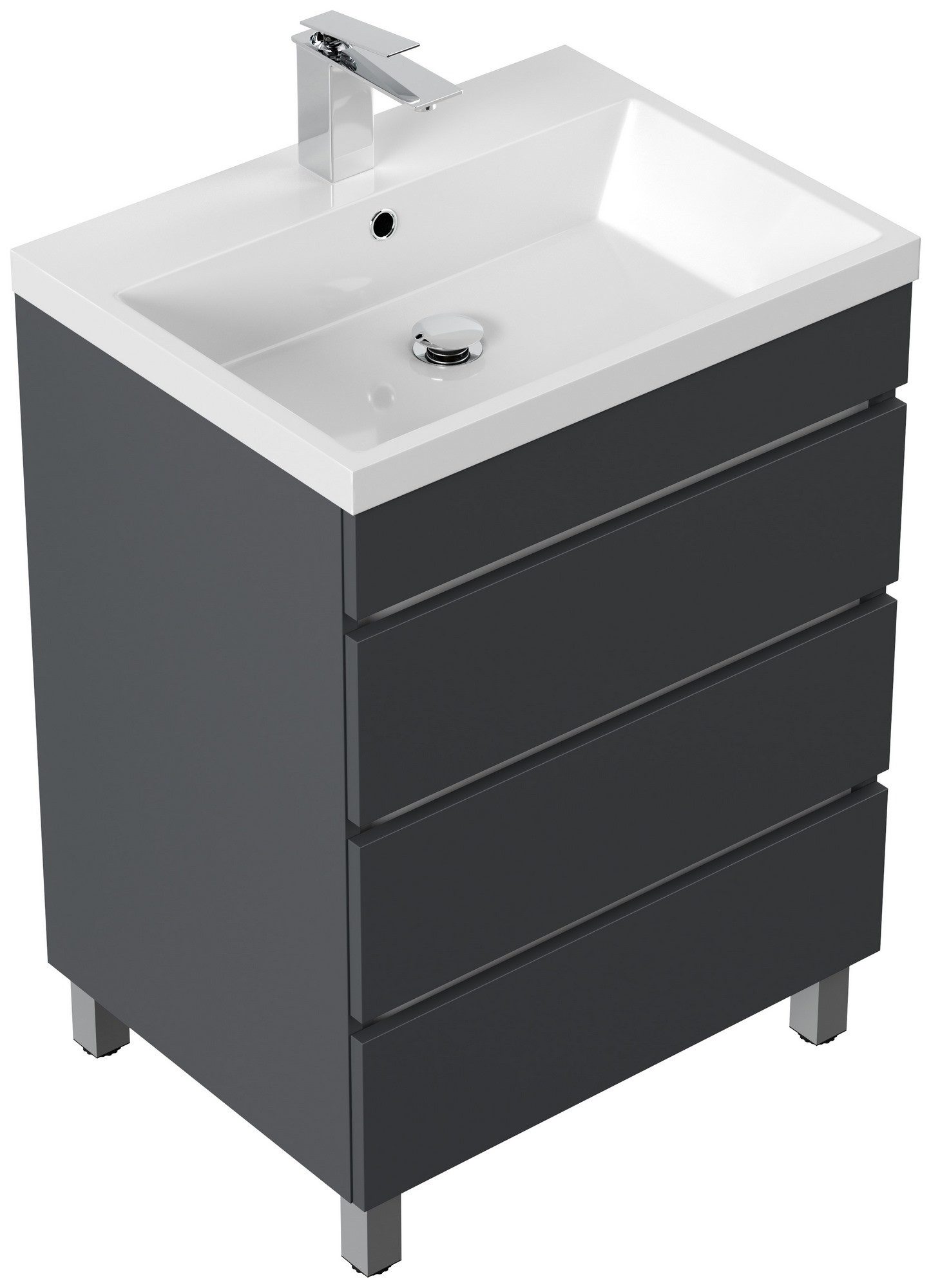 Posseik Badmöbel-Set Stand-Badmöbel Waschplatz "Fellini 70" Grafit günstig online kaufen
