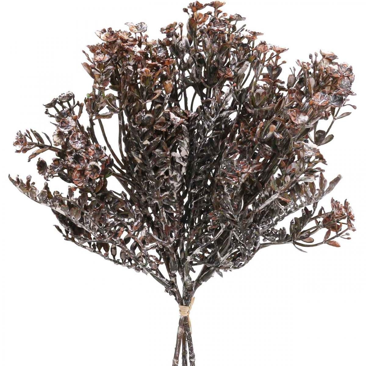 Viana Streudeko Kunstpflanzen Braun Farn Herbstdeko Winterdeko 38cm 3 St
