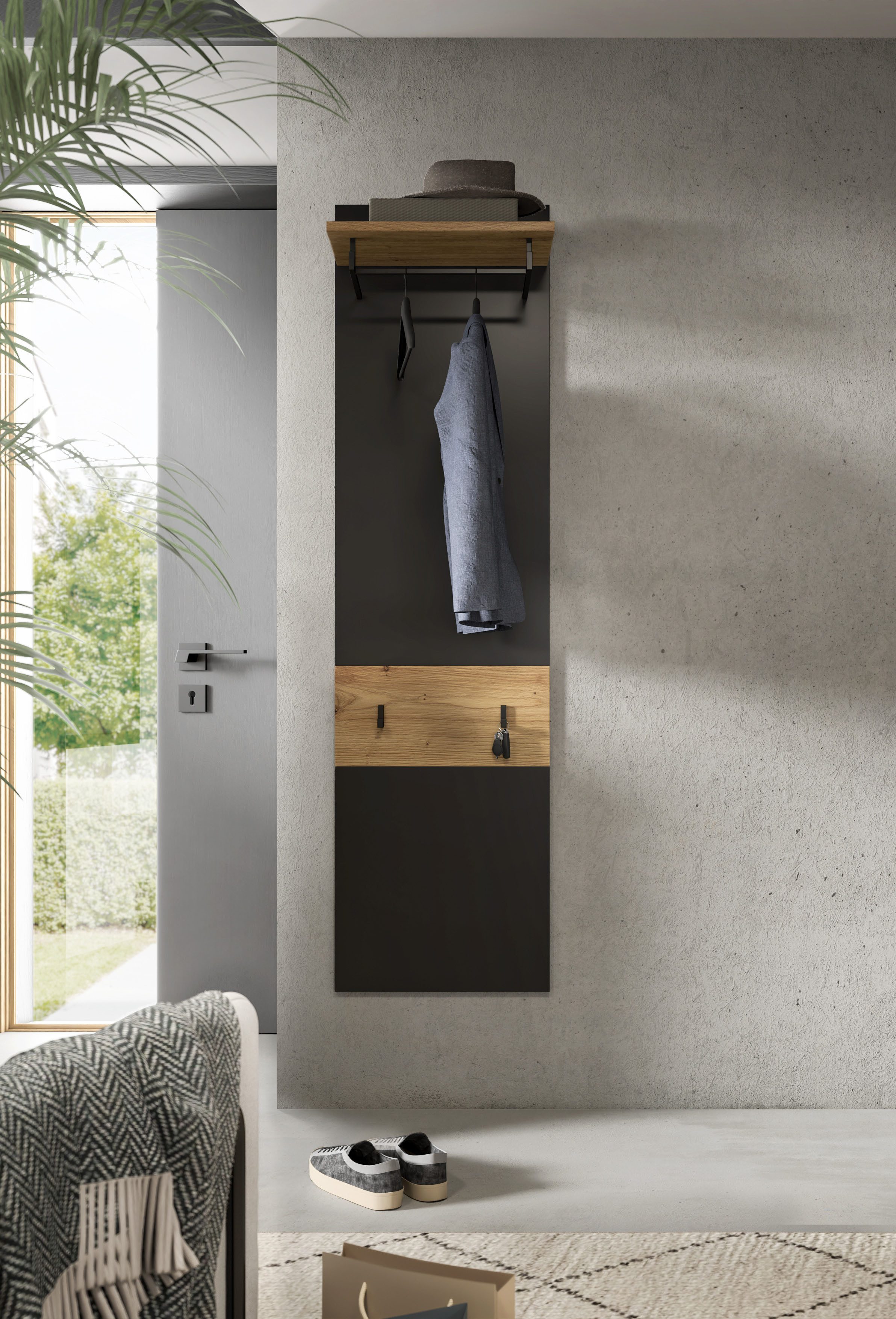 Home affaire Garderobenpaneel REHAT, TOPSELLER!, Höhe 165 cm, Hutablage, 2 günstig online kaufen
