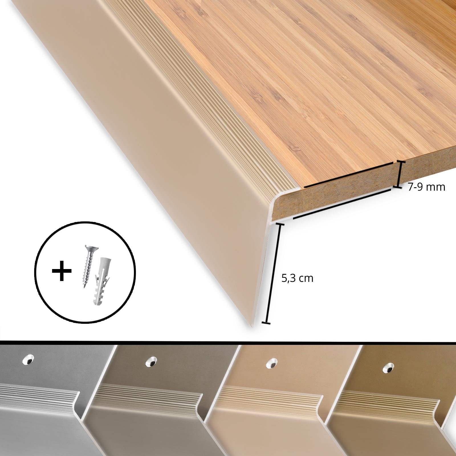 Floordirekt Treppenkantenprofil Safety, verschiedene Farben, F-Form – Bild 5 von 5