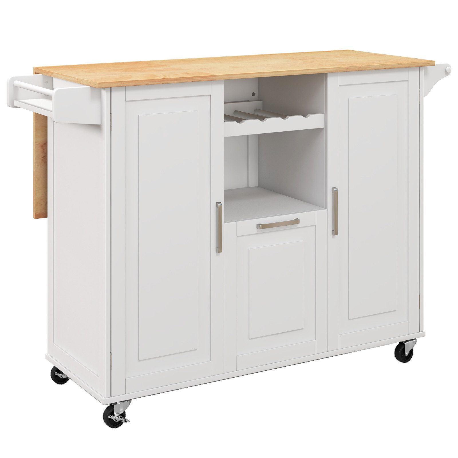 COSTWAY Küchenwagen, mit Weinflaschenregal, bis 175kg, 130x74x90cm günstig online kaufen