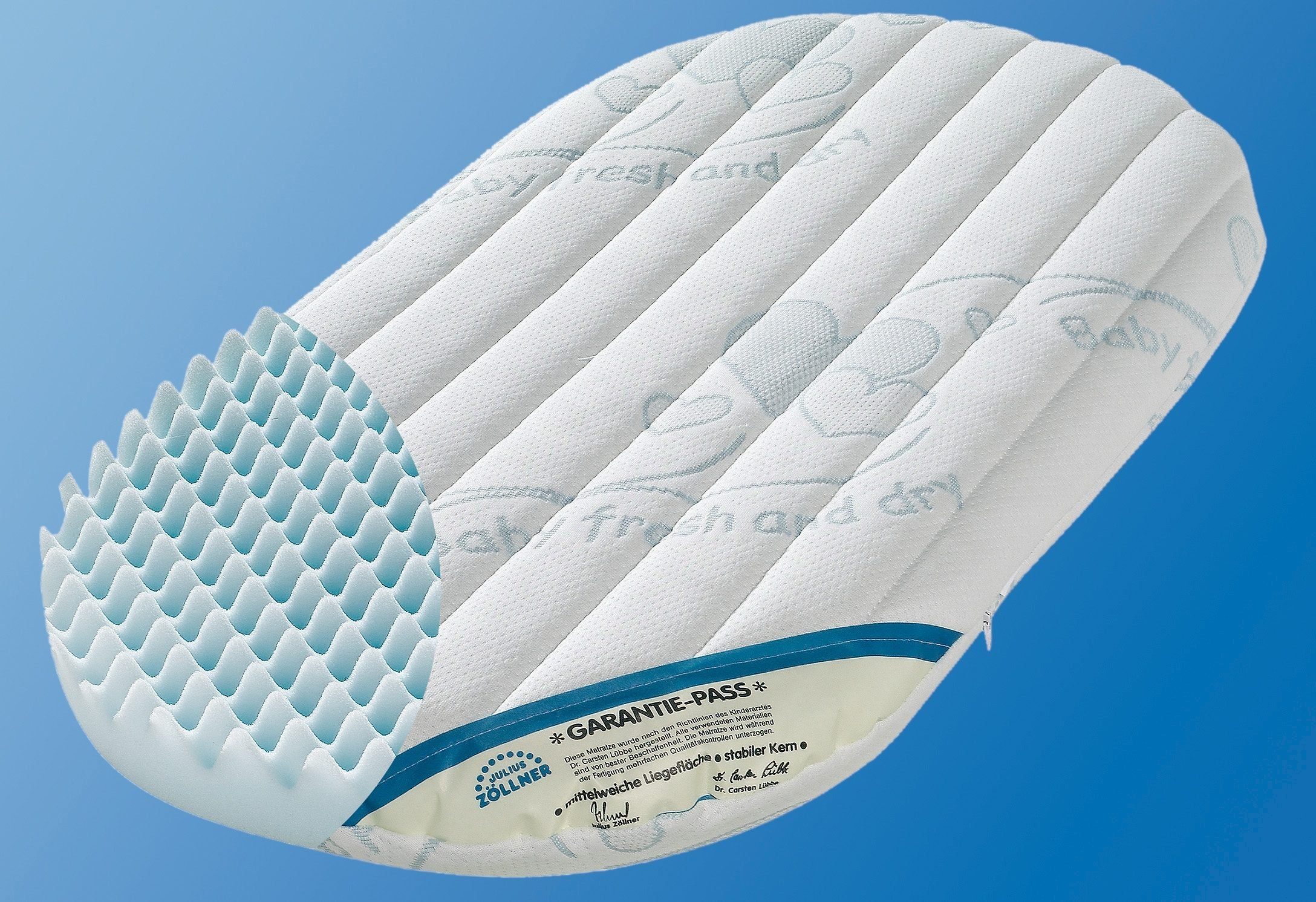 Babymatratze Dr. Lübbe Air Plus, Julius Zöllner, 5 cm hoch, Matratze für die Wiege, Größe: 40x90 cm