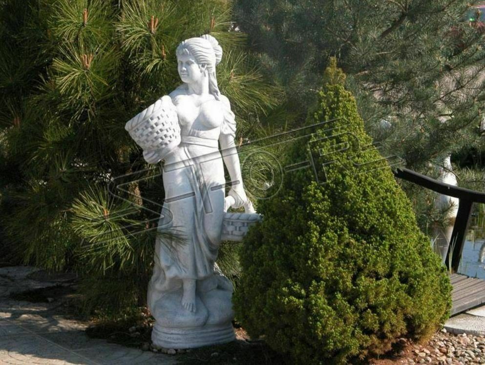 JVmoebel Skulptur Antik Stil Figur Frau mit Korb Garten Designer Figuren Skulptur 590