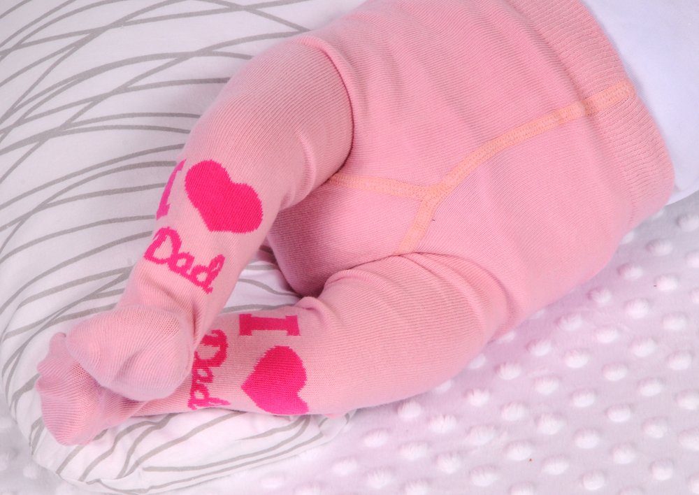 La Bortini Strumpfhose Strumpfhose für Frühchen Neugeborene ab 0 Mon Baby in Rosa mit einem Herzchen auf dem Po, 44 50 56 62 68 74 80