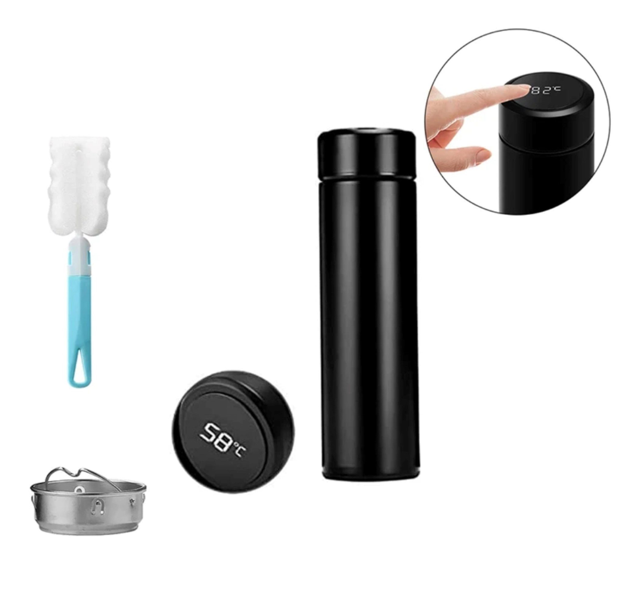 Botells Thermoflasche Isolierflasche 500 ml, LCD Touch Temperaturanzeige, auslaufsicher, Dauersieb zur Teezubereitung, ideal auch bei Babynahrung